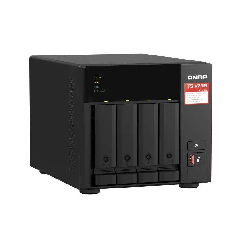 QNAP TS-473A NAS Tower Ryzen Embedded V1500B 8 GB DDR4 0 TB QNAP Turbo System Czarny