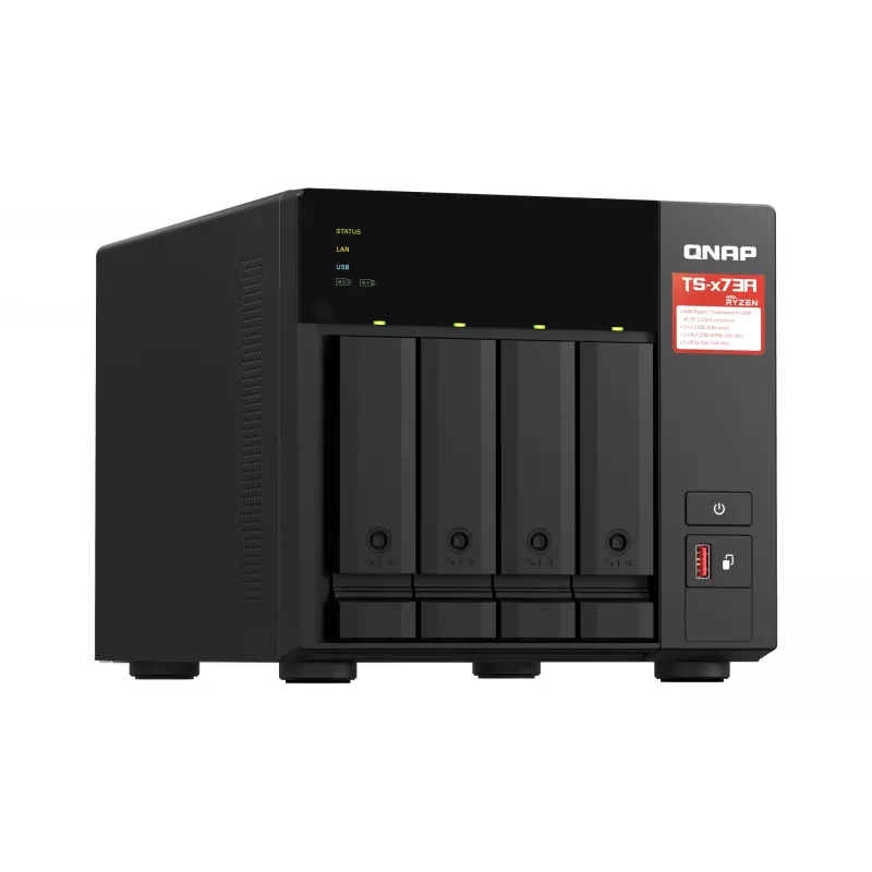 QNAP TS-473A NAS Tower Ryzen Embedded V1500B 8 GB DDR4 0 TB QNAP Turbo System Czarny