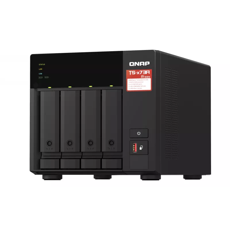 QNAP TS-473A NAS Tower Ryzen Embedded V1500B 8 GB DDR4 0 TB QNAP Turbo System Czarny
