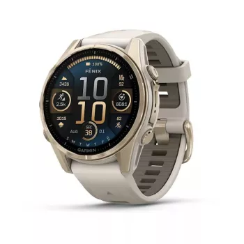 Smartwatch GARMIN fenix 8 Gold — 43 mm, AMOLED 1.3 cala, Szafir, 10 ATM, GPS/GLONASS/BeiDou/Galileo, 32 GB, bateria 10-dniowa