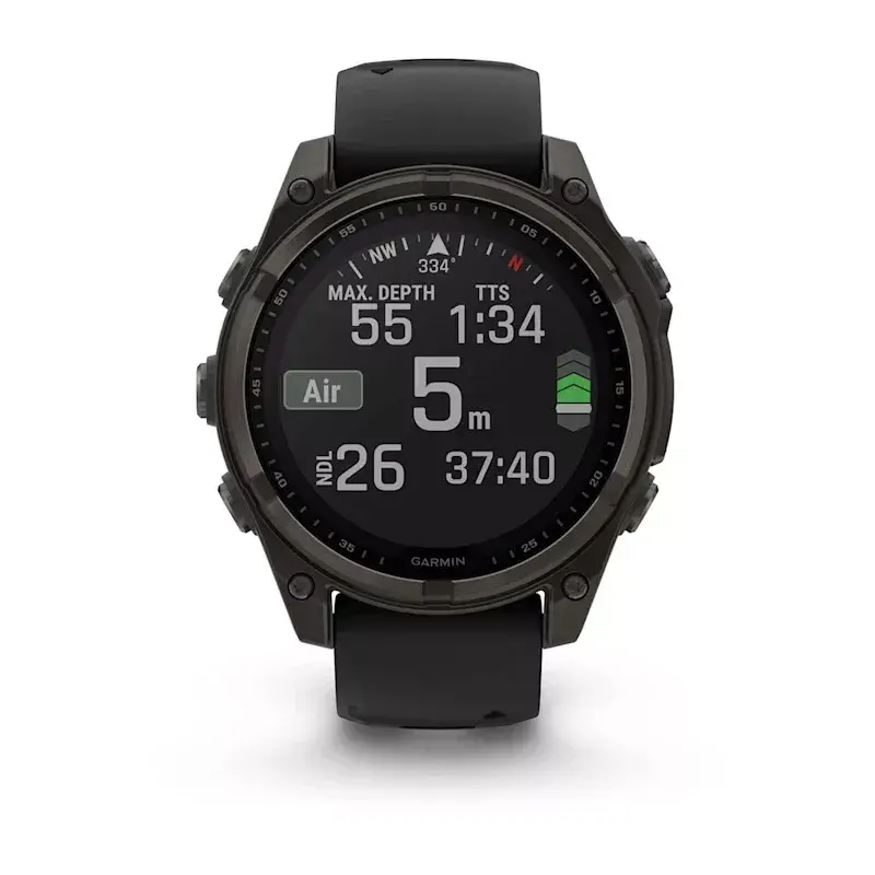 Sport smartwatch GARMIN fenix 8 Black — 51 mm koperta, szafirowa soczewka, Solar, GPS, 32 GB, 10 ATM, wyświetlacz 1,3 cala