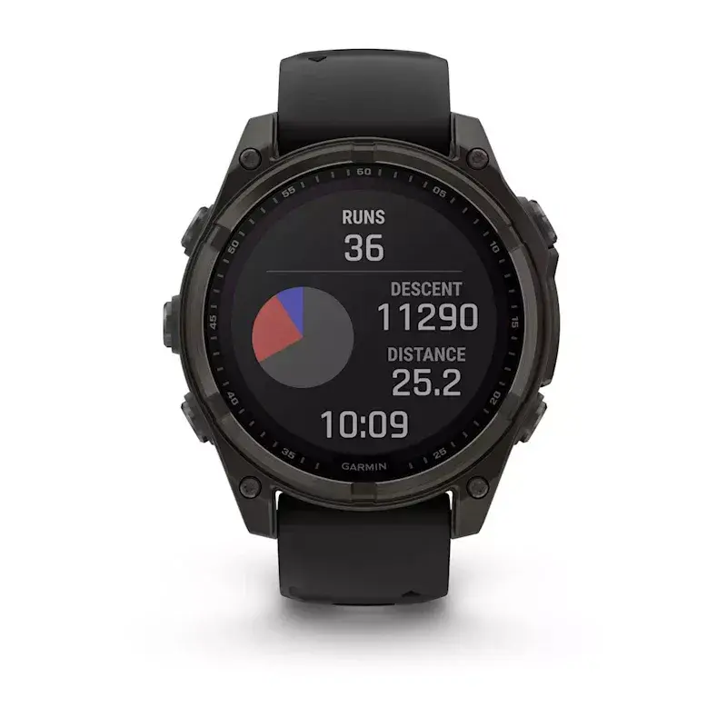 Sport smartwatch GARMIN fenix 8 Black — 51 mm koperta, szafirowa soczewka, Solar, GPS, 32 GB, 10 ATM, wyświetlacz 1,3 cala