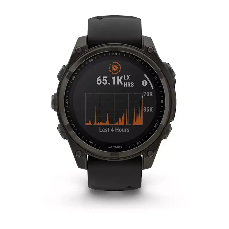 Sport smartwatch GARMIN fenix 8 Black — 51 mm koperta, szafirowa soczewka, Solar, GPS, 32 GB, 10 ATM, wyświetlacz 1,3 cala