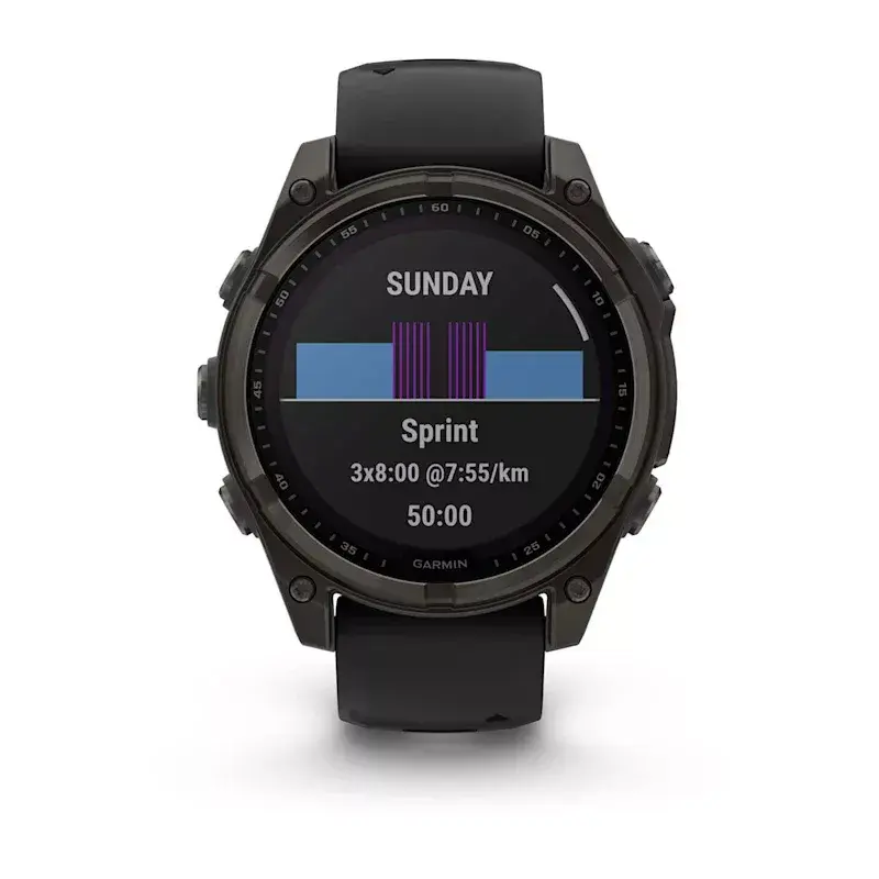 Sport smartwatch GARMIN fenix 8 Black — 51 mm koperta, szafirowa soczewka, Solar, GPS, 32 GB, 10 ATM, wyświetlacz 1,3 cala