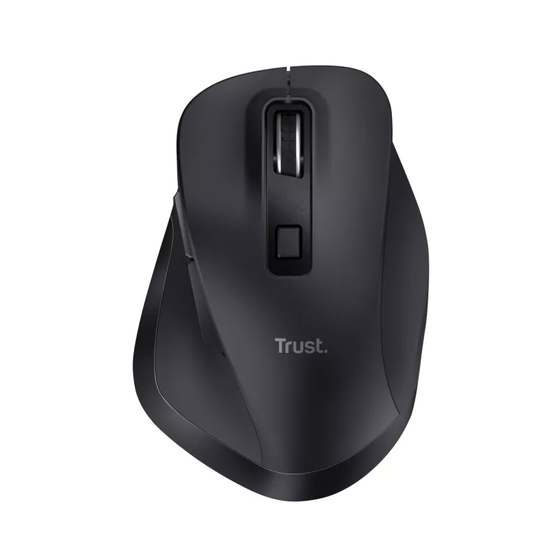 TRUST Fyda Office praworęczna mysz bezprzewodowa — RF + Bluetooth, optyczna 2400 DPI, 6 przycisków, czarna