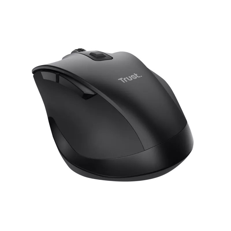 TRUST Fyda Office praworęczna mysz bezprzewodowa — RF + Bluetooth, optyczna 2400 DPI, 6 przycisków, czarna