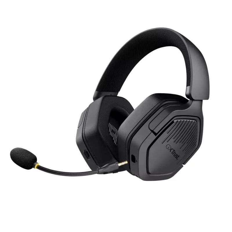Zestaw słuchawkowy TRUST GXT 493PS Carus — przewodowy i bezprzewodowy (Bluetooth), wokółuszny, pałąk na głowę, 20–20000 Hz, 1,2 m, czarny