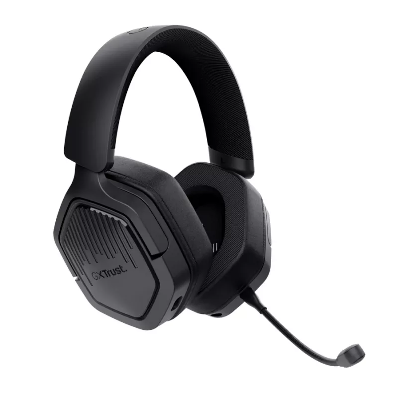Zestaw słuchawkowy TRUST GXT 493PS Carus — przewodowy i bezprzewodowy (Bluetooth), wokółuszny, pałąk na głowę, 20–20000 Hz, 1,2 m, czarny