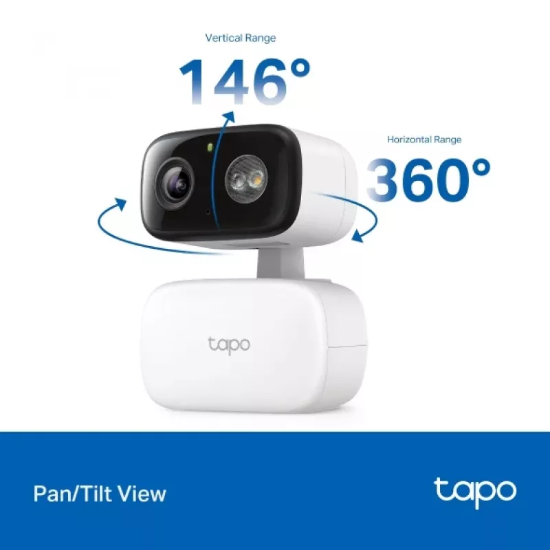 Kamera monitorująca TP-LINK Tapo C206 – wewnętrzna/zewnętrzna 1080p HD, obrót i pochylenie, widzenie nocne, dwukierunkowy dźwięk