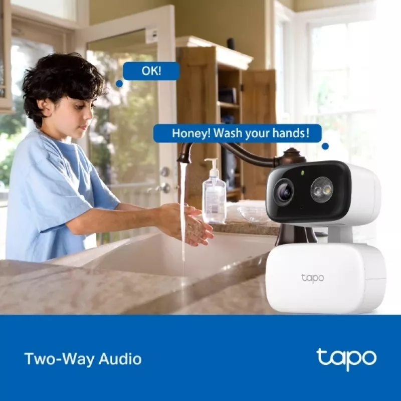 Kamera monitorująca TP-LINK Tapo C206 – wewnętrzna/zewnętrzna 1080p HD, obrót i pochylenie, widzenie nocne, dwukierunkowy dźwięk