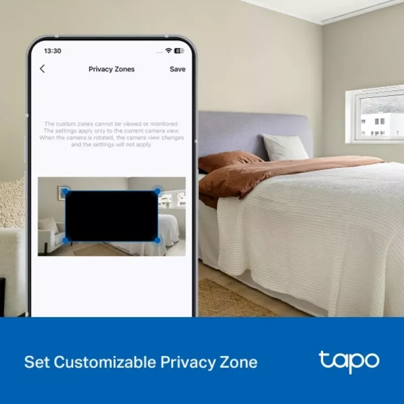 Kamera monitorująca TP-LINK Tapo C206 – wewnętrzna/zewnętrzna 1080p HD, obrót i pochylenie, widzenie nocne, dwukierunkowy dźwięk