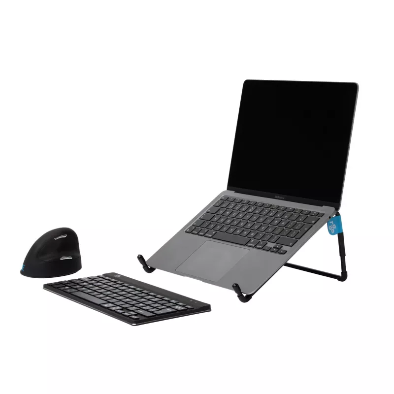 Podstawka pod laptopa R-Go Steel Travel, ergonomiczna i składana, odpowiednia do laptopów 10–22 cale, czarna