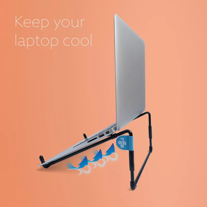 Podstawka pod laptopa R-Go Steel Travel, ergonomiczna i składana, odpowiednia do laptopów 10–22 cale, czarna