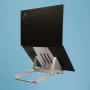 R-Go Tools Uchwyt na laptopa R-Go Riser Basic, składany i regulowany podnośnik pod laptopa, aluminium, srebrny