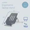 R-Go Tools Uchwyt na laptopa R-Go Riser Basic, składany i regulowany podnośnik pod laptopa, aluminium, srebrny