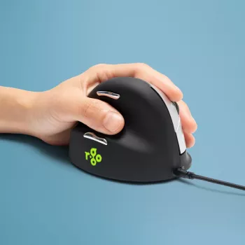 Ergonomiczna mysz R-Go HE Break z oprogramowaniem do przerw, duża (rozmiar dłoni ≥ 185 mm), dla leworęcznych, przewodowa, czarna