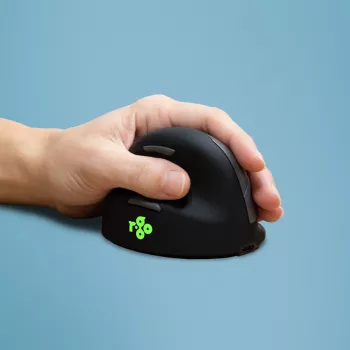 R-Go Tools Mysz ergonomiczna R-Go HE Break z oprogramowaniem do przerw, średnia (rozmiar dłoni 165-185 mm), dla leworęcznych, Bluetooth, czarna