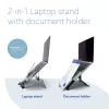 Podstawka pod laptopa R-Go Tools R-Go Riser Document, ergonomiczna, składana i regulowana podstawka z uchwytem na dokumenty, czarna