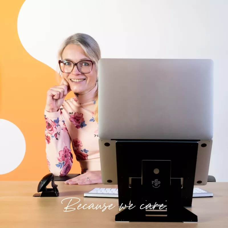 Podstawka pod laptopa R-Go Tools R-Go Riser Document, ergonomiczna, składana i regulowana podstawka z uchwytem na dokumenty, czarna