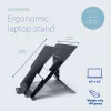 Podstawka pod laptopa R-Go Tools R-Go Riser Document, ergonomiczna, składana i regulowana podstawka z uchwytem na dokumenty, czarna