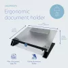 Uchwyt na dokumenty R-Go Read2Write R-Go Tools, odpowiedni do czytania i pisania, ergonomiczny, z miękką piankową podpórką pod nadgarstek, matowy akryl