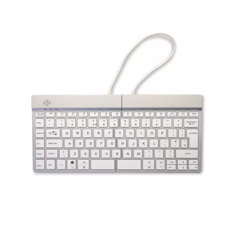R-Go Tools Ergonomiczna klawiatura R-Go Split Break z oprogramowaniem przerw, ergonomiczna klawiatura dzielona, QWERTY (UK), Bluetooth, biała
