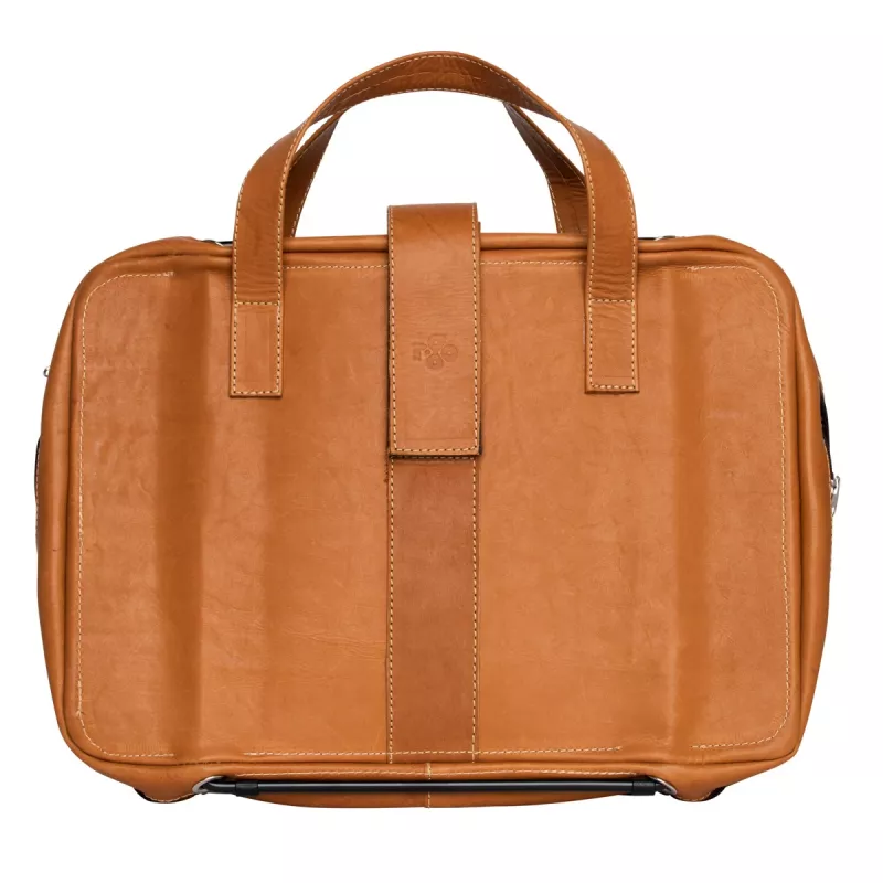 Torba na laptop R-Go Tools R-Go Viva, skóra licowa, z wbudowaną podstawką pod laptop, paskiem na ramię, 15,6 cala, brązowa