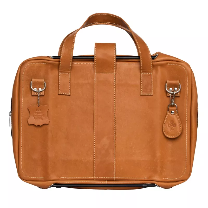 Torba na laptop R-Go Tools R-Go Viva, skóra licowa, z wbudowaną podstawką pod laptop, paskiem na ramię, 15,6 cala, brązowa
