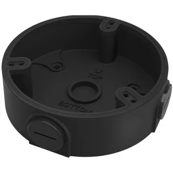 Puszka przyłączeniowa DAHUA DH-PFA136-B — obudowa aluminiowa, czarna, gwint 1/2 cala, 110×34 mm, udźwig 1 kg