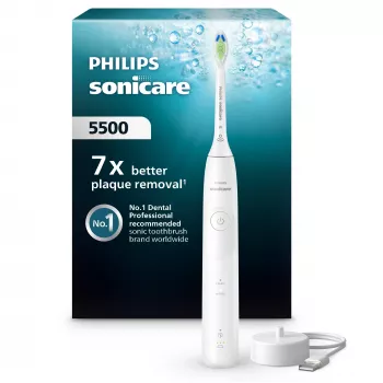 Sonic toothbrush Philips Series 5500 HX7110/01 — 62 000 min⁻¹, 2 tryby, akumulator Li‑Ion, biały