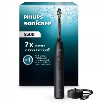 Sonic toothbrush Philips 5500 HX7111/01 — 62 000 ruchów/min, 2 tryby, czujnik nacisku, akumulatorowa, czarna