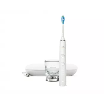 Soniczna szczoteczka elektryczna Philips DiamondClean 9000 HX9911 — wibracyjna szczoteczka do zębów, akumulatorowa Li‑Ion, 3 tryby, biała