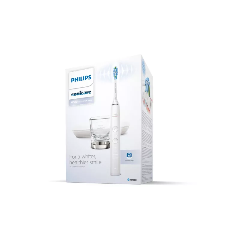 Soniczna szczoteczka elektryczna Philips DiamondClean 9000 HX9911 — wibracyjna szczoteczka do zębów, akumulatorowa Li‑Ion, 3 tryby, biała