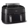 Gorąca frytownica powietrzna Philips 5000 series NA551/00 — pojemność 9 l, 2300 W, sterowanie dotykowe, wyświetlacz LED, czarny/srebrny
