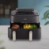 Gorąca frytownica powietrzna Philips 5000 series NA551/00 — pojemność 9 l, 2300 W, sterowanie dotykowe, wyświetlacz LED, czarny/srebrny
