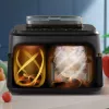 Gorąca frytownica powietrzna Philips 5000 series NA551/00 — pojemność 9 l, 2300 W, sterowanie dotykowe, wyświetlacz LED, czarny/srebrny