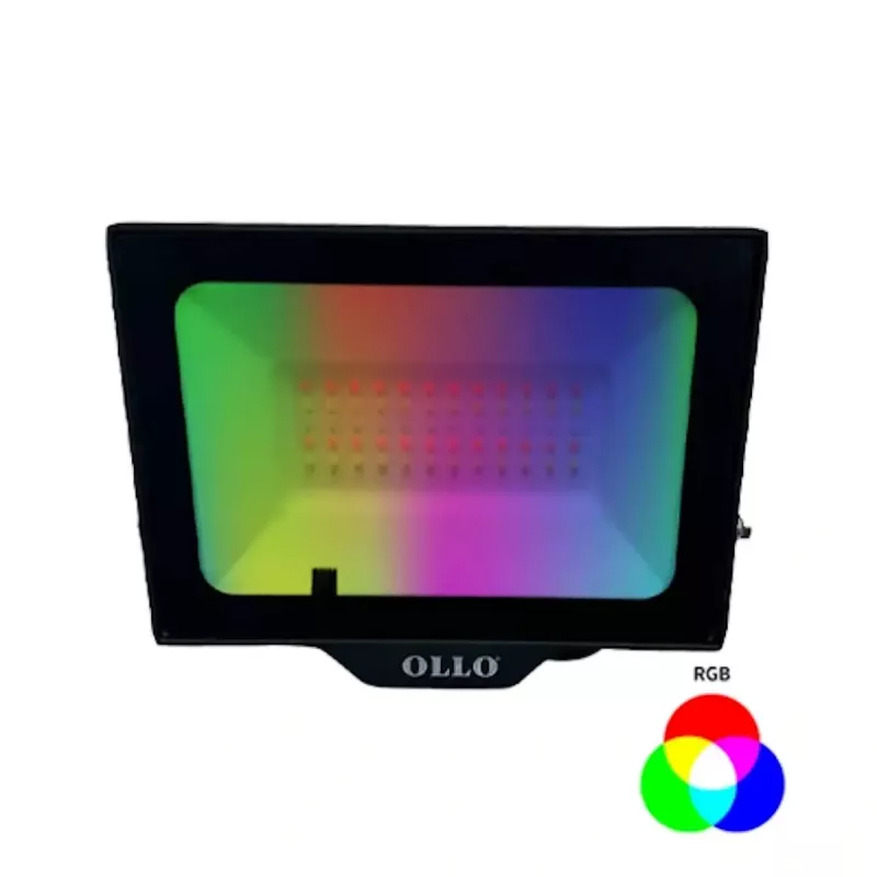 Zewnętrzny naświetlacz LED OLLO VS121C-50W-RGB — 50 W, 4750 lm, RGB