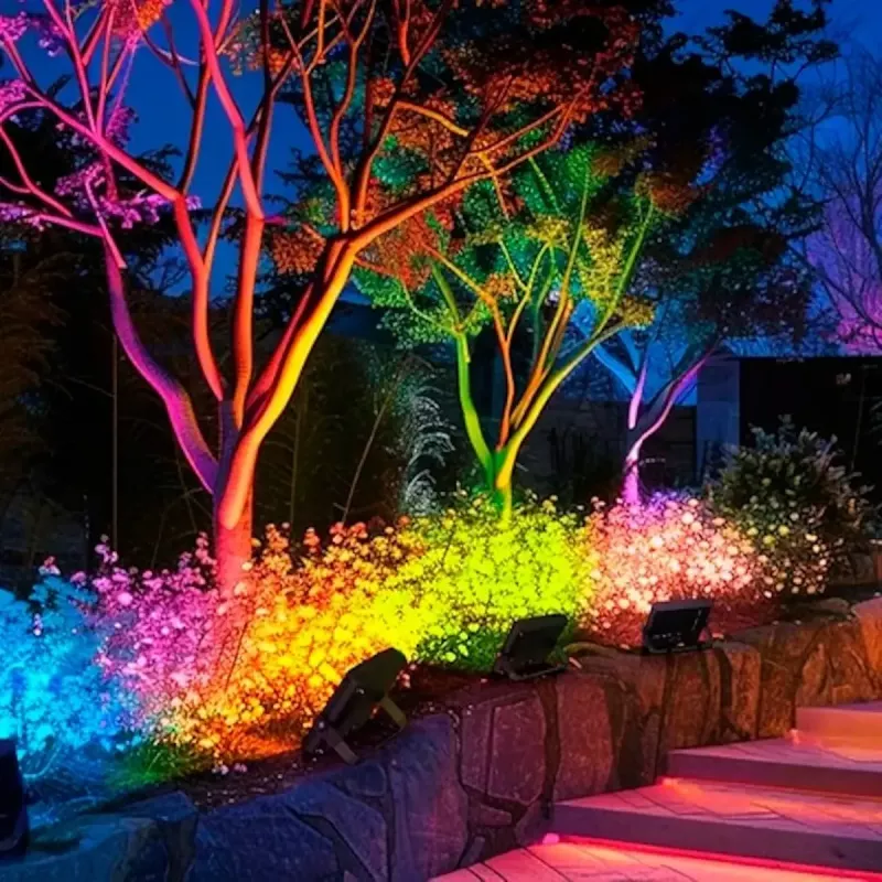 Zewnętrzny naświetlacz LED OLLO VS121C-50W-RGB — 50 W, 4750 lm, RGB