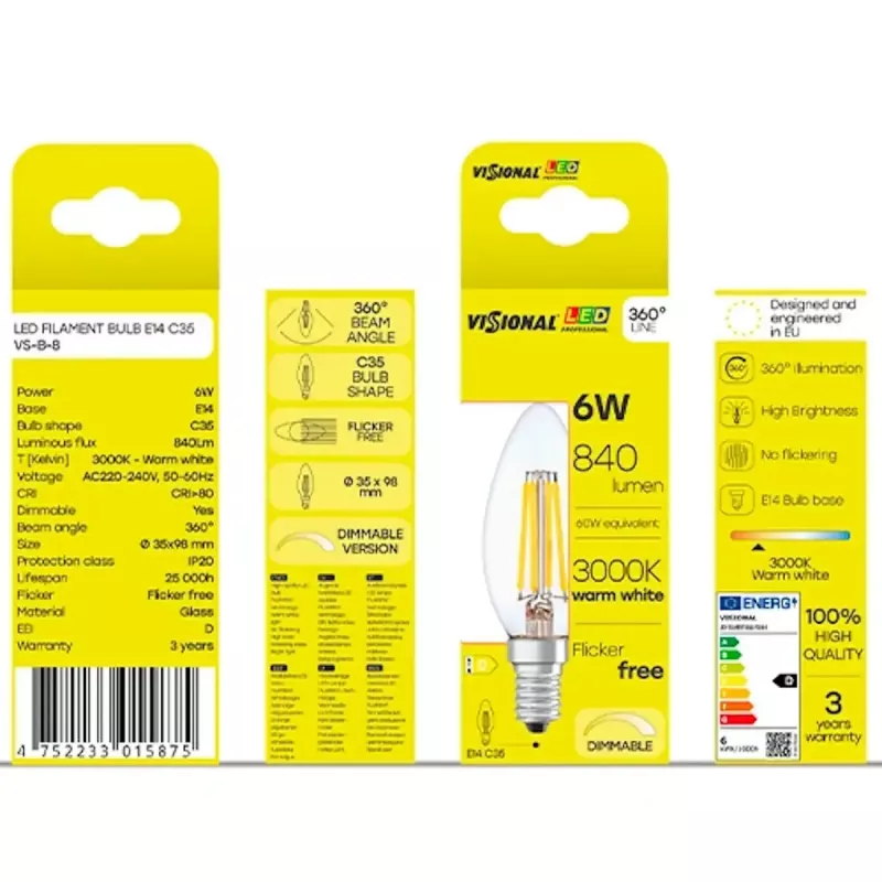 Żarówka LED VISIONAL VS-B-9 6,5W 950 lm – energooszczędna lampa domowa
