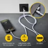Intenso USB-C Smycz Ładująca Kabel Naszyjnik na Telefon 60W Szybkie Ładowanie Regulowana Długość 1,65m Nylon Fioletowy