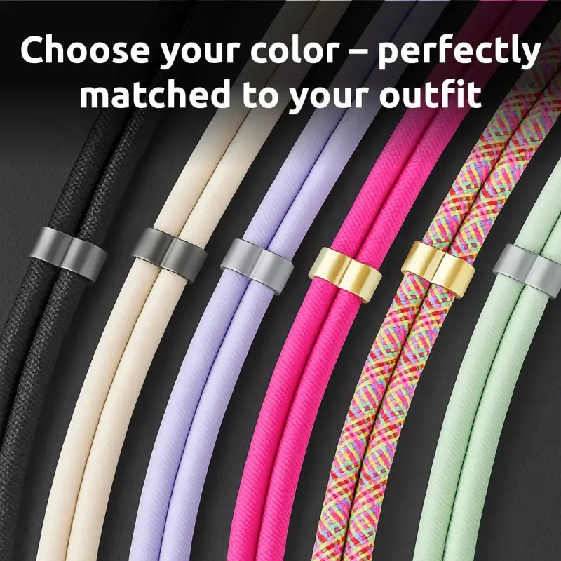 Intenso USB-C Smycz Ładująca Kabel Naszyjnik na Telefon 60W Szybkie Ładowanie Regulowana Długość 1,65m Nylon Fioletowy