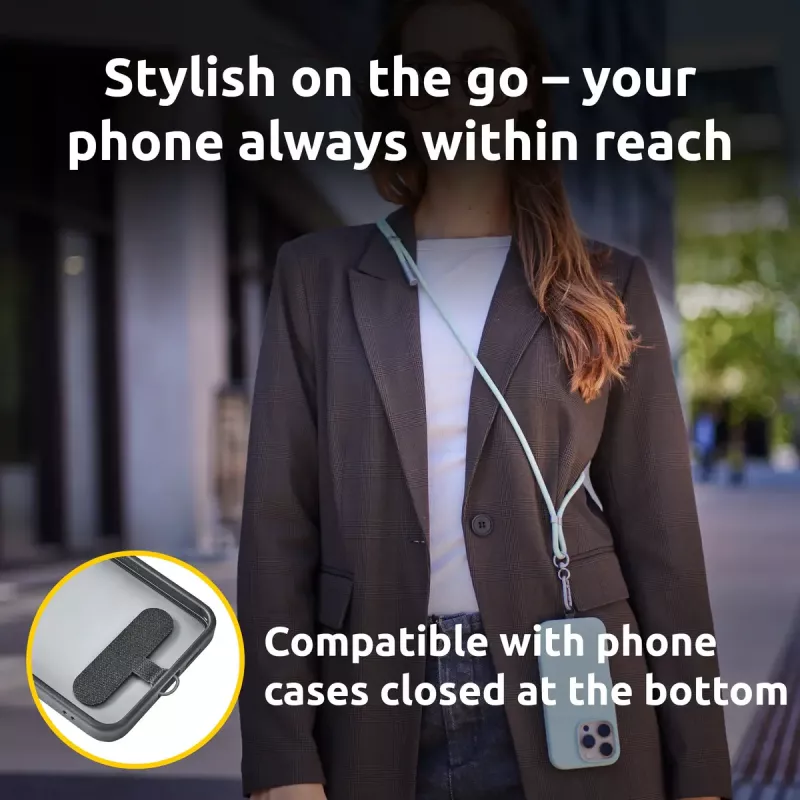 Intenso Smycz Ładująca USB-C na Szyję Kabel 60W Szybkie Ładowanie Regulowana Długość 1,65m Nylon Zielony