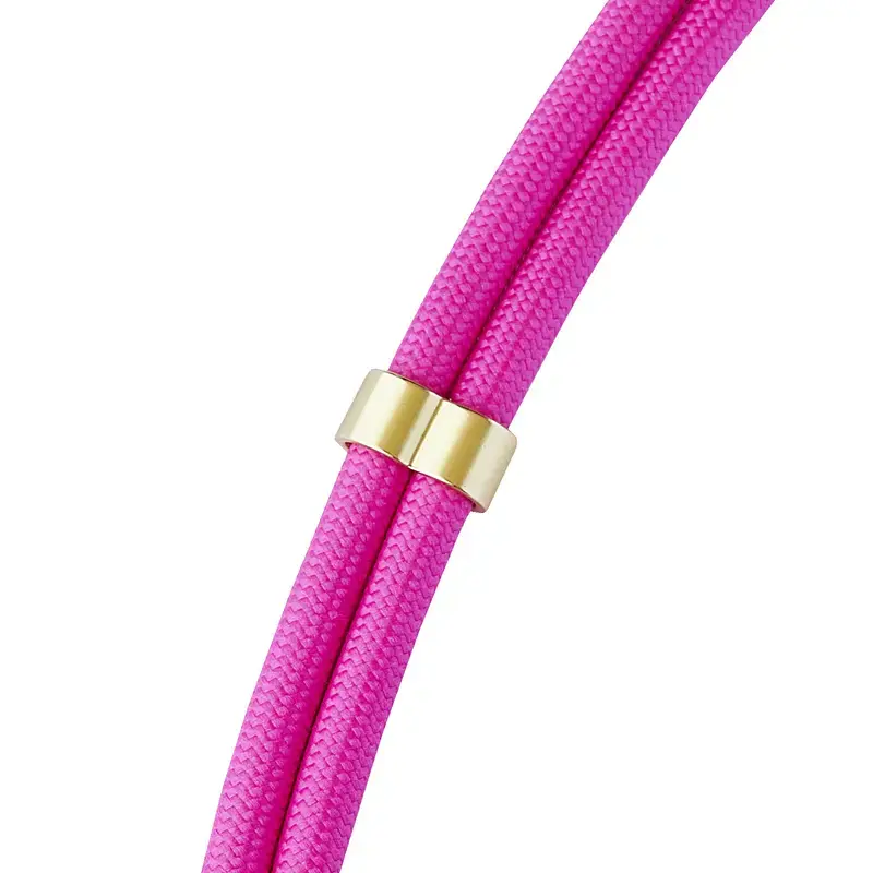 Intenso USB-C Charging Lanyard Smycz na telefon z kablem do ładowania 60W szybkie ładowanie regulowana długość 1,65m nylon neonowy różowy