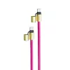 Intenso USB-C Charging Lanyard Smycz na telefon z kablem do ładowania 60W szybkie ładowanie regulowana długość 1,65m nylon neonowy różowy