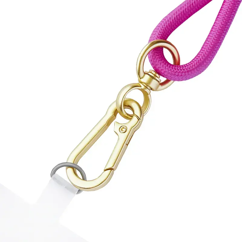 Intenso USB-C Charging Lanyard Smycz na telefon z kablem do ładowania 60W szybkie ładowanie regulowana długość 1,65m nylon neonowy różowy
