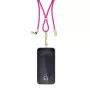Intenso USB-C Charging Lanyard Smycz na telefon z kablem do ładowania 60W szybkie ładowanie regulowana długość 1,65m nylon neonowy różowy