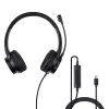 Zestaw słuchawkowy Lindy USB-C Office Headset Wired 20-20000 Hz 1,95 m czarny