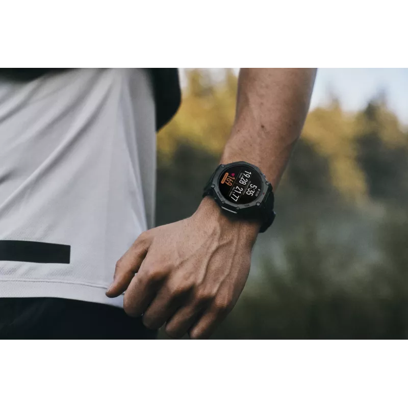 Amazfit T-Rex 3 Pro 3,81 cm (1,5 cala) AMOLED 48 mm Cyfrowy 480 x 480 pikseli Dotykowy ekran Czarny Wi-Fi GPS (satelitarny)
