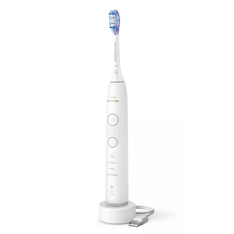 Soniczna szczoteczka do zębów Philips Series 7100 HX7420/01 — 62 000 ruchów/min, 4 tryby, czujnik nacisku, Bluetooth, akumulatorowa (biała)