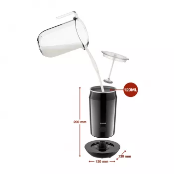 Automatyczny spieniacz mleka Philips CA6500/63 Czarny 0,12 L 500 W
